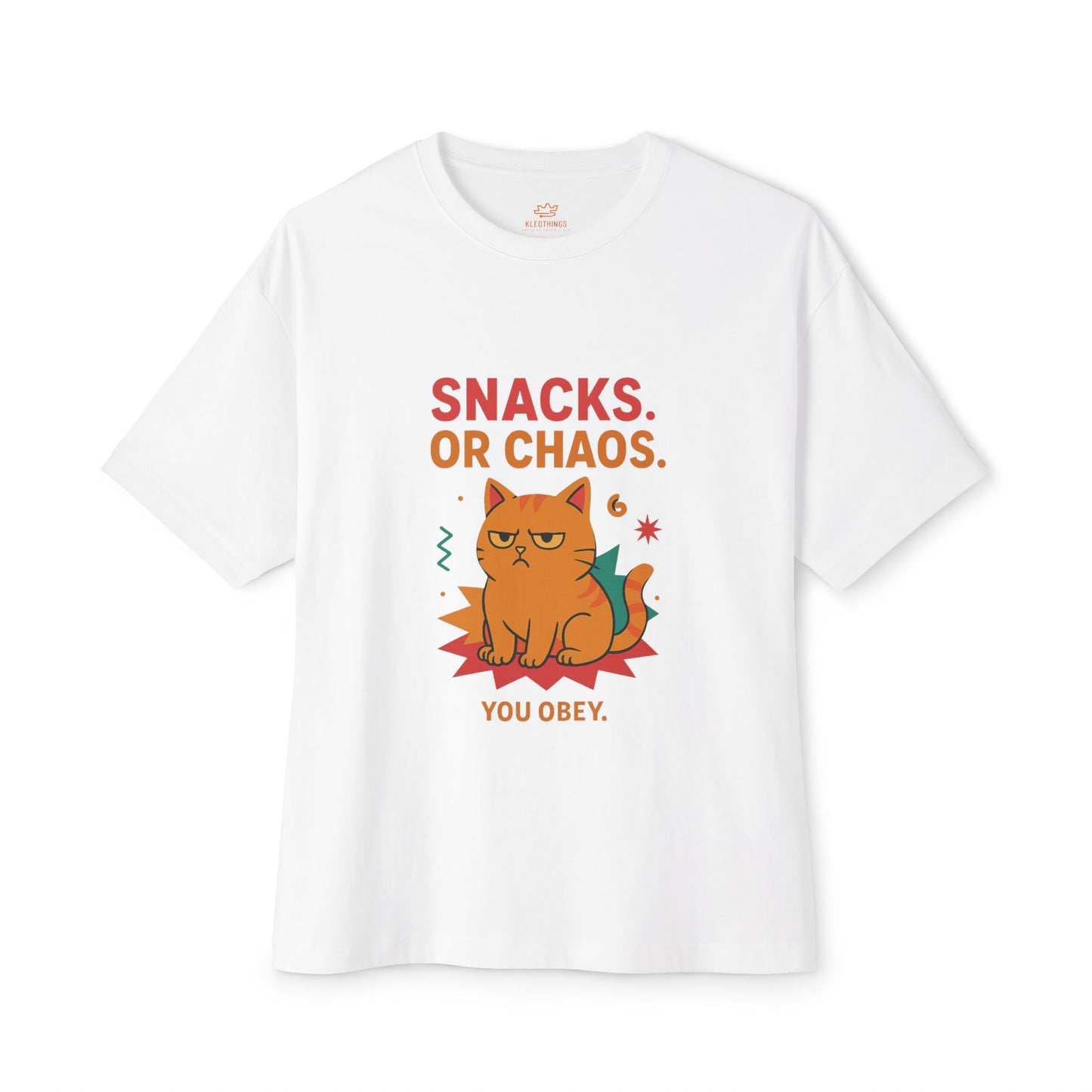 Cats Behavior Collection Oversized Tee: Snack Or Chaos