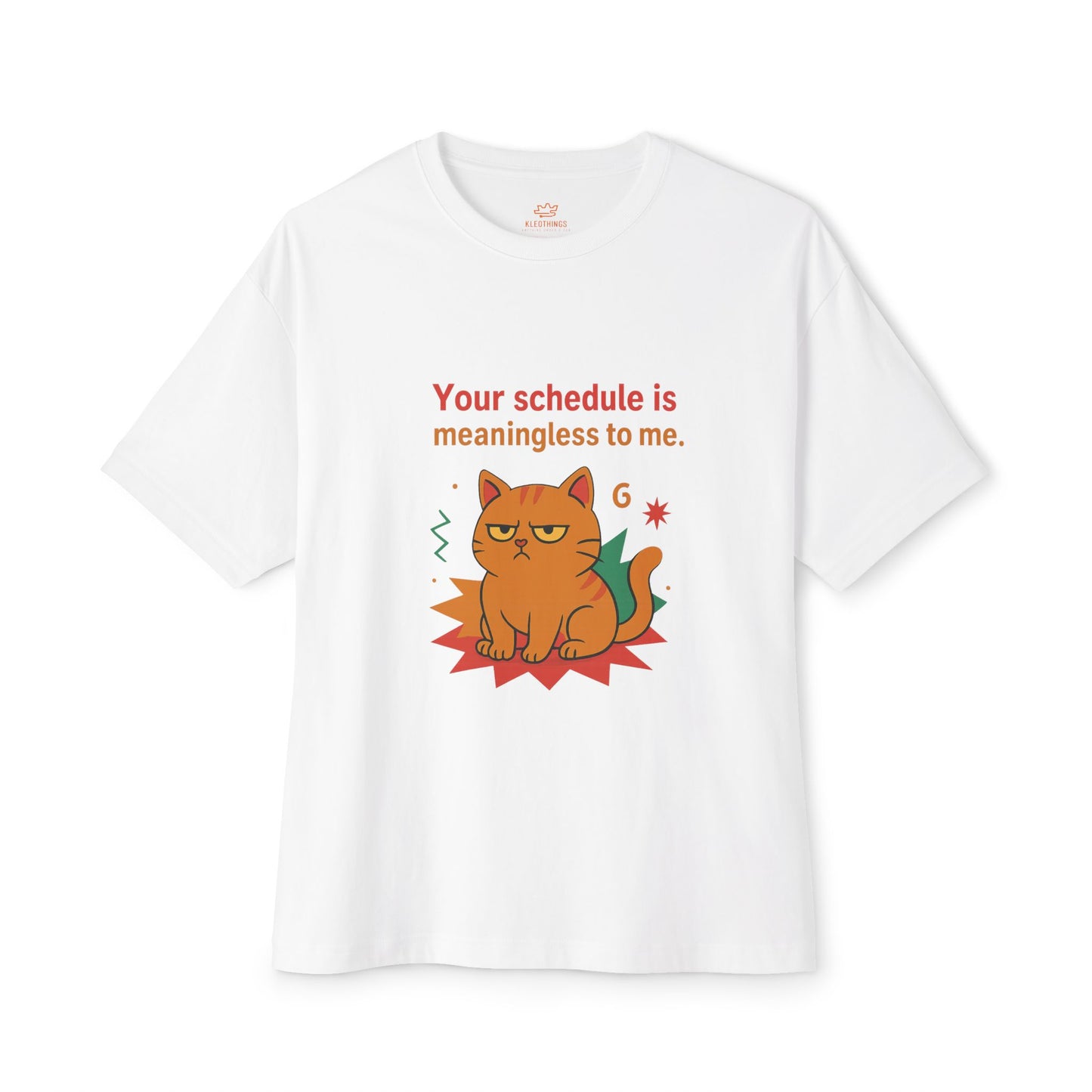 Cats Behavior Collection Oversized Tee: Your Schedule Is Meaningless To Me
