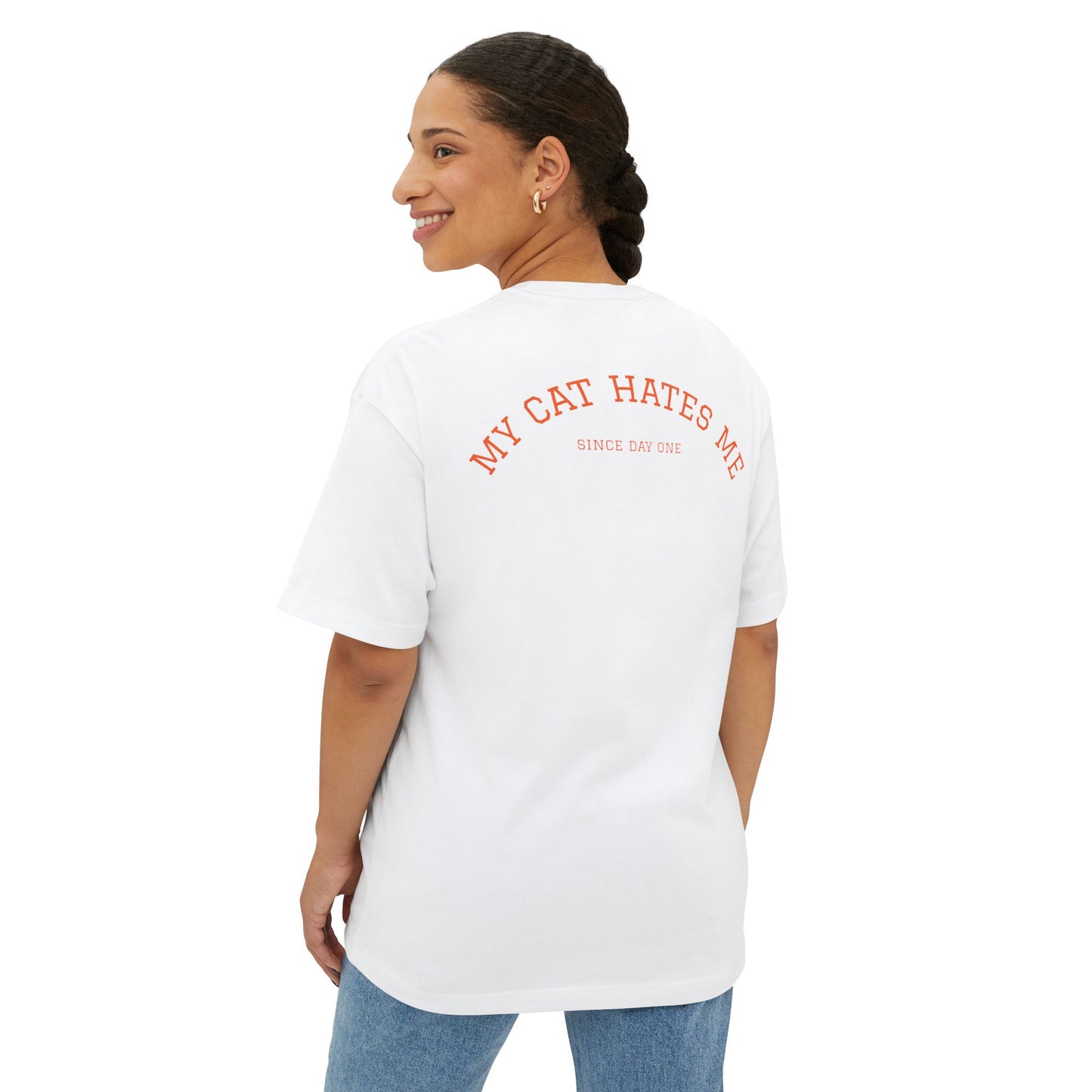Cats Behavior Collection Oversized Tee: I don’t do affection before breakfast.