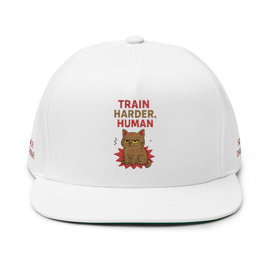 Embroidered Flat Cap Cat Behavior Collection - Train Harder Human