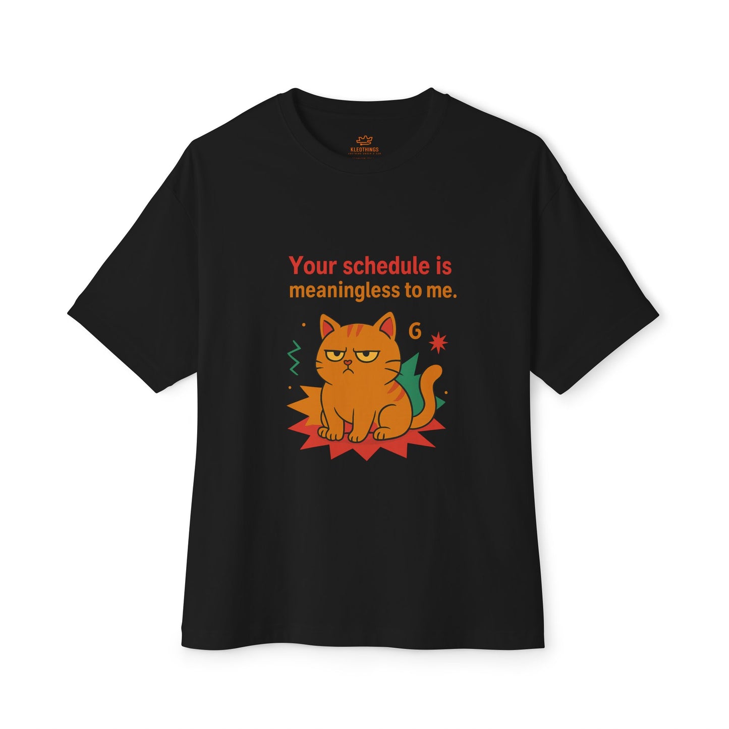 Cats Behavior Collection Oversized Tee: Your Schedule Is Meaningless To Me