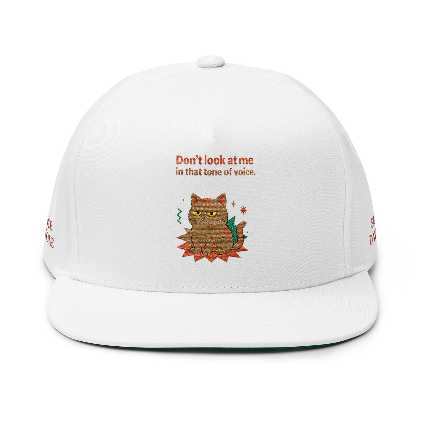 Embroidered Flat Cap Cat Behavior Collection - Don't Look At Me In That Tone Of Voice