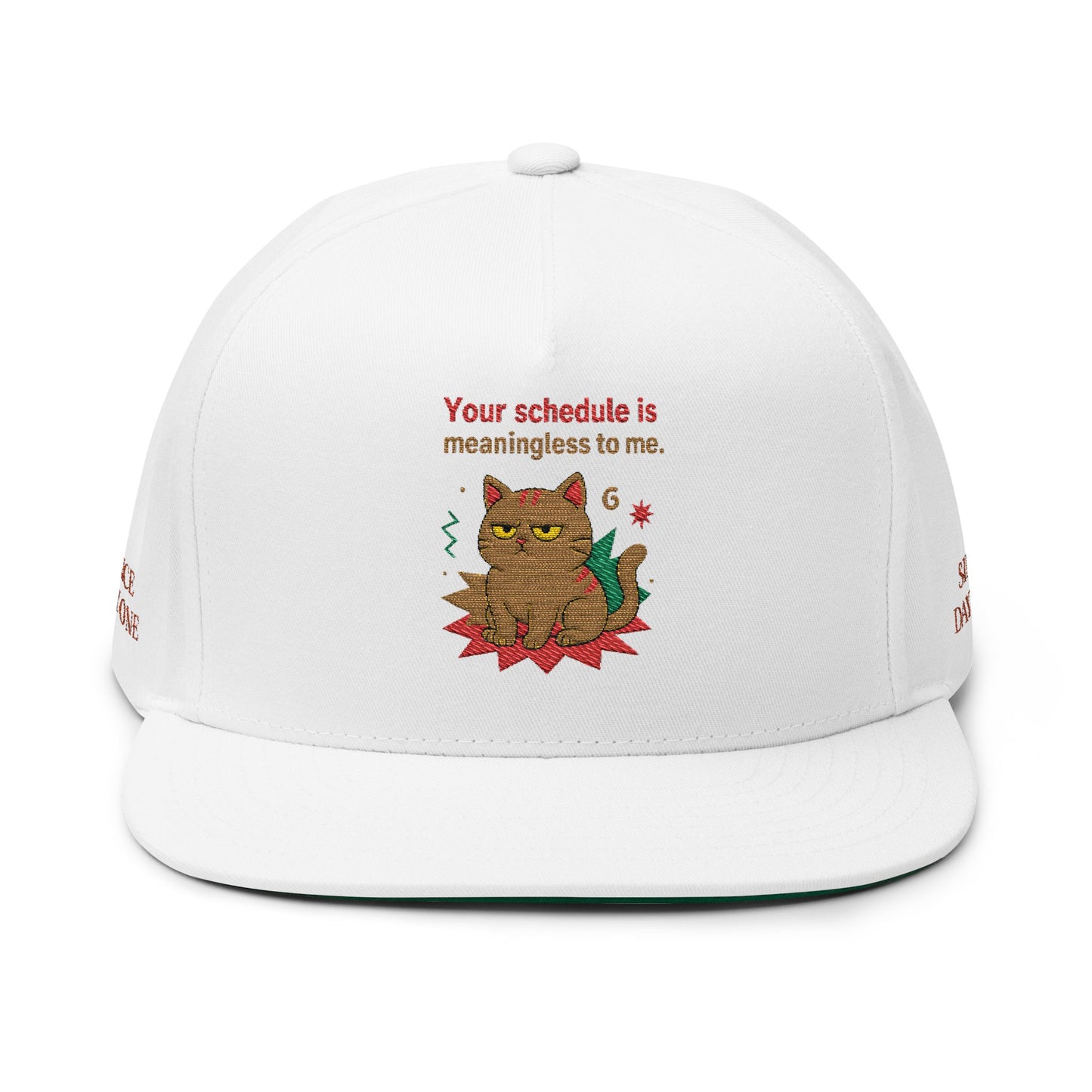 Embroidered Flat Cap Cat Behavior Collection - Your Schedule Is Meaningless To Me