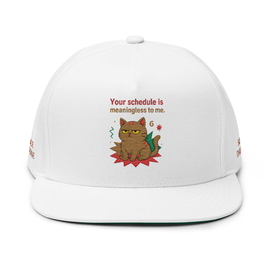 Embroidered Flat Cap Cat Behavior Collection - Your Schedule Is Meaningless To Me