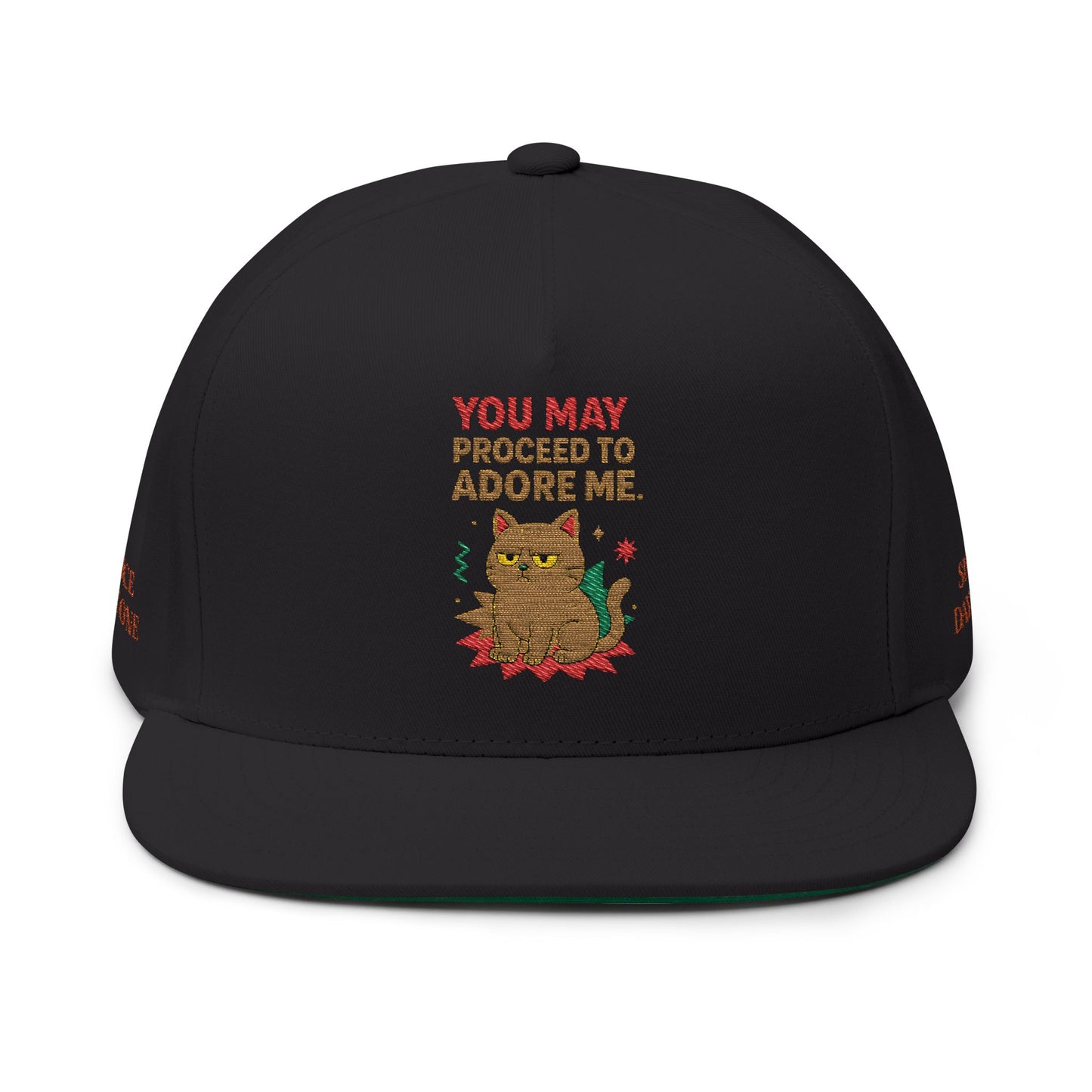 Embroidered Flat Cap Cat Behavior Collection - You May Proceed To Adore Me
