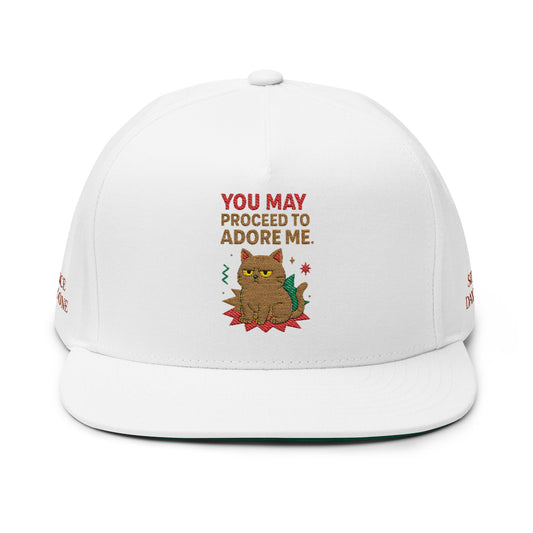 Embroidered Flat Cap Cat Behavior Collection - You May Proceed To Adore Me