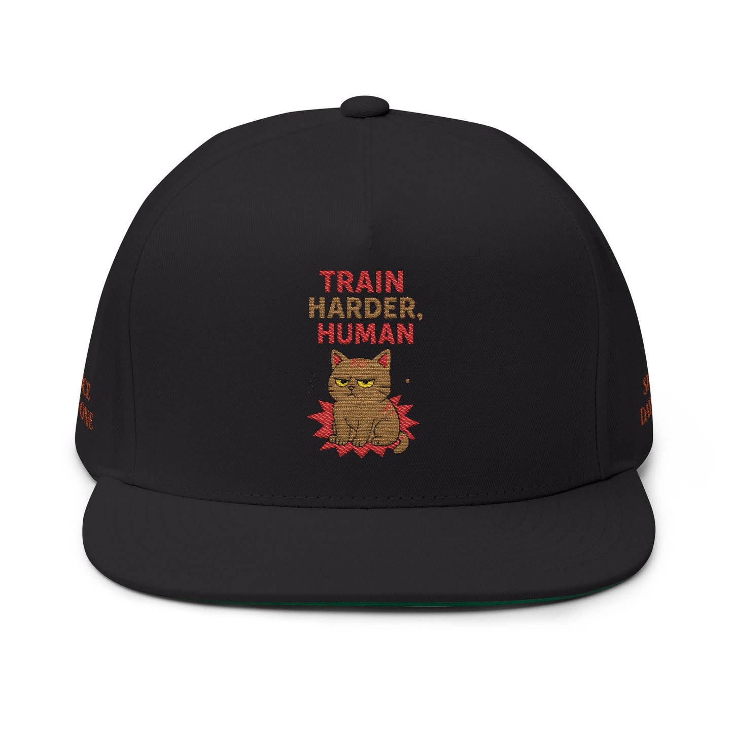 Embroidered Flat Cap Cat Behavior Collection - Train Harder Human
