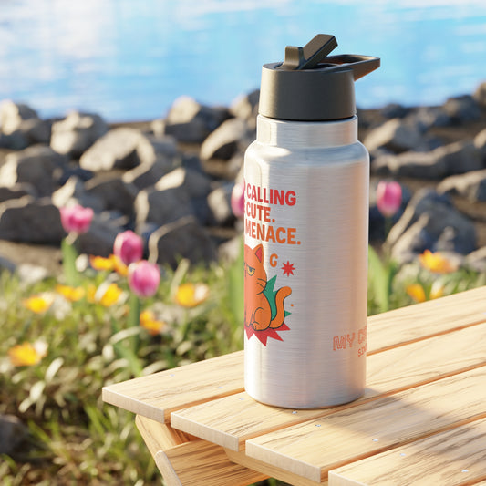Stainless Steel Water Bottle Cats Behavior Collection - Stop Calling Me Cute
