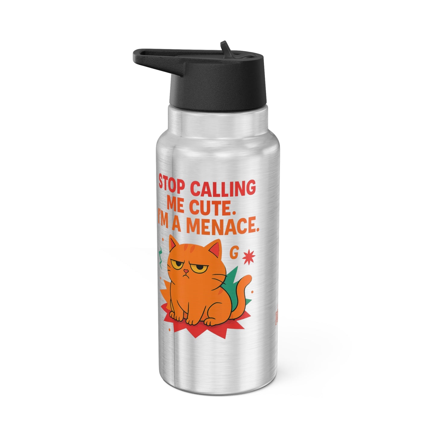 Stainless Steel Water Bottle Cats Behavior Collection - Stop Calling Me Cute