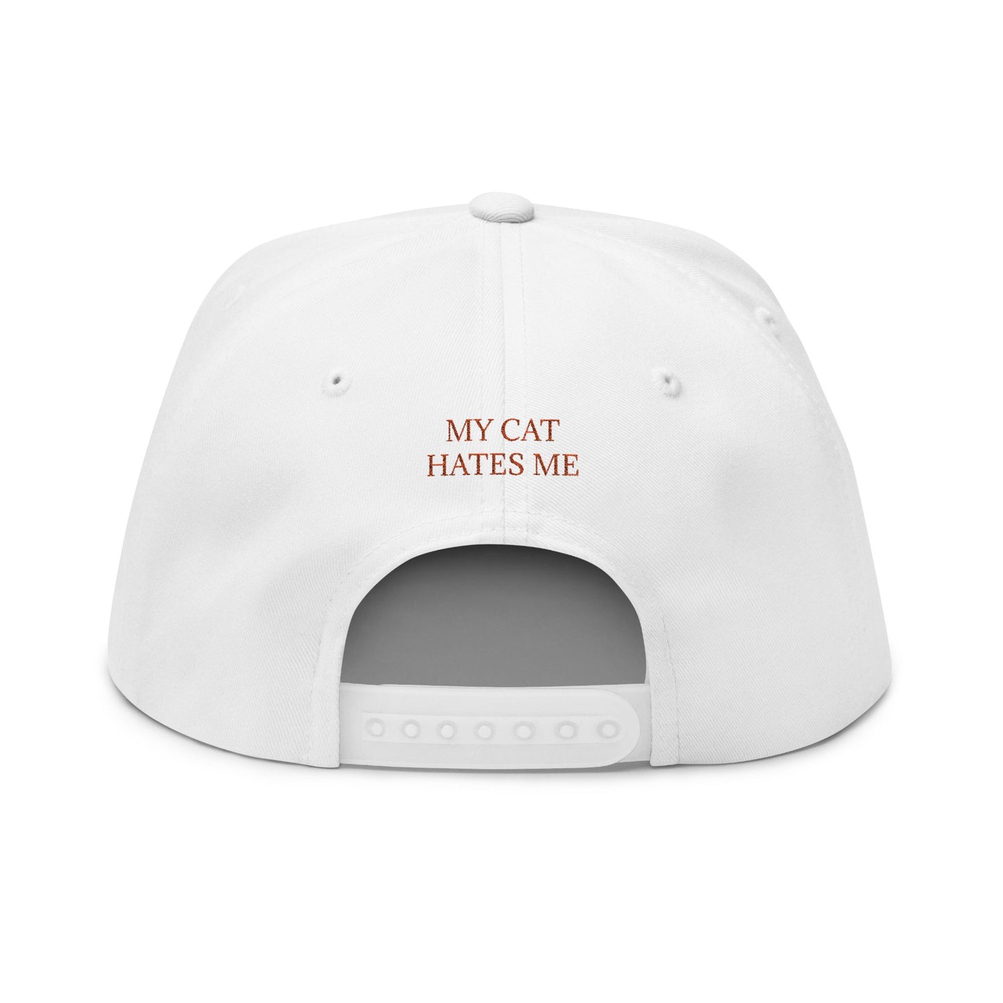 Embroidered Flat Cap Cat Behavior Collection - Feed Me Its The Law